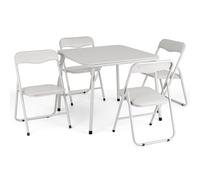 GarveeLife Ensemble Table Et Chaises Pliantes pour Enfants, 4 Chaises Pliantes Rembourrées en Cuir avec Coussin, Portable Et Léger, pour La Salle De Jeux, La Crèche Et Les Activités Extérieures