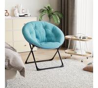 GarveeLife Fauteuil De Relaxation Pliable - Fauteuil Pliable Extra Doux avec Rembourrage - Structure Métallique Robuste - Léger Et Peu Encombrant - pour Salon, Chambre à Coucher Et Jardin