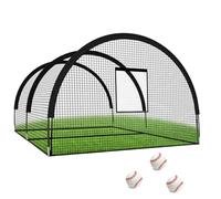 GarveeLife Filet de Cage de Baseball - 10 x 3,65 x 2,4 m - Portable - avec Trou - avec Ouverture de Machine à Pitching - Porte Amovible et Sac de Transport - pour Frapper et Lancer - Golf