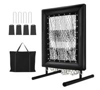 GarveeLife Filet de Lancer de Baseball, 9 Trous, avec Zone de Frappe et 5 Niveaux de Hauteur réglable, Portable, pour Exercices de Frappe et 4 piquets et Sacs de Sable