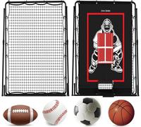 GarveeLife Filet de Rebond de Baseball 2 en 1, avec Angle réglable, Appareil d'entraînement pour Le Softball, Le Football, Le Volley-Ball (Noir + Rouge)