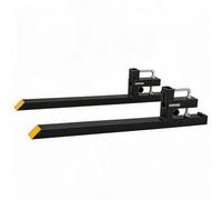 GarveeLife Fourches porte-palette 43" 2500 lbs à serrage avec barre stabilisatrice réglable - sans tige de liaison, compatibles godet de tracteur et chargeuse compacte