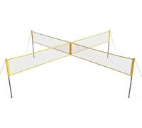 GarveeLife Kit de Jeu de Volley-Ball, Filet de Beach-Volley, 426 cm, avec Sac de Transport, 4 carrés, 3 hauteurs réglables, Filet de Volleyball pour 4 Personnes, avec Volleyball et Sac de Transport