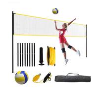 GarveeLife Kit Filet de Volley-Ball, Filet de Badminton, 975 cm, équipement d'entraînement de Volleyball, avec Pompe de Volley-Ball, Sac de Transport