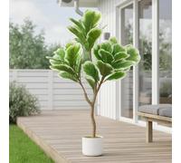 GarveeLife Künstlicher Geigenfeigenbaum 100/115/150/155 Cm | Künstlicher Ficus Lyrata Mit Ziertopf, Pflegeleicht | Naturgetreue Kunstpflanze Garten| Immergrüne Deko Für Zuhause, Büro