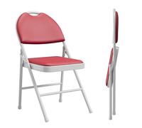 GarveeLife Lot De 2 Chaises Pliantes, Chaises Pliantes Salle a Manger, Chaise Pliante Confortable, Chaise Pliante Rembourrée, Chaises Pliantes pour Cuisine,Bureau,Extérieur,Jardin, Rouge