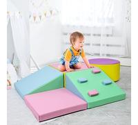 GarveeLife Lot de 5 Blocs de Construction géants en Mousse polyuréthane pour Enfants - pour Escalade, motricité - Jouet Montessori - Housse imperméable pour Les Tout-Petits à partir de 9 Mois - Rose