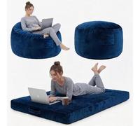 GarveeLife Memory Foam Velvet Bean Bag Chair - Memory Foam Filling, Velvet Cover, XXL Size, Modern Floor Cushion Design, and Washable Cover