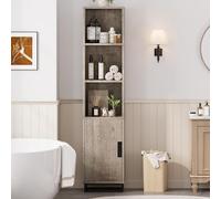 GarveeLife Meuble d’entrée de Rangement Haut 178 cm - Armoire étroite sur Pied avec Porte, étagère réglable et niches Ouvertes - Gain de Place pour entrée/SDB/buanderie/Cuisine/Salon - Couleur :