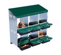GarveeLife Nichoirs pour Poules, nichoirs à 6 Trous, avec Couvercle, pour extérieur, poulailler, Ferme, Cour, Vert