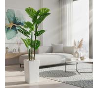 GarveeLife Plante Artificielle Dracaena De 137/147Cm, Faux Yucca dans Un Grand Pot Blanc, Plante d'Intérieur/Extérieure pour La Maison Et Le Bureau