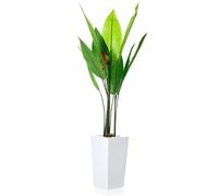 GarveeLife Plante Artificielle en Pot 147 cm avec Pot Blanc - Plante décorative d'intérieur pour la Maison, Le Bureau, Le Salon - Résistant aux intempéries - pour l'extérieur - Décoration de Porte