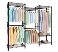 GarveeLife Portant à vêtements ouvert, jusqu'à 650 kg, portant à vêtements autonome, armoire robuste avec étagères réglables en hauteur, cintre pour chambre à coucher et couloir, 180 x 40 x 194,2 cm