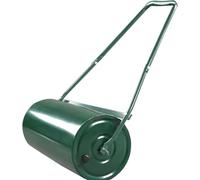 GarveeLife Rouleau à Gazon 50cm Remplissable Sable/Eau 40L, ø 32 x 60 cm, Tissu Acier Robuste, Rouleau de Sol avec Poignée en U, Rouleau à Pelouse pour Jardin, Ferme, Parc et Surfaces Vertes
