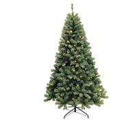 GarveeLife Sapin de Noël Artificiel avec éclairage, 180 cm de Haut avec 1200 Branches et 250 lumières LED, en PVC, avec Support en métal, pour la Maison, décoration de Noël, A