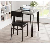GarveeLife Set 3pces Table Carrée Compacte 2 Chaises Remb. Moderne Gris | Optimisation d'espace, assises moelleuses, style contemporain