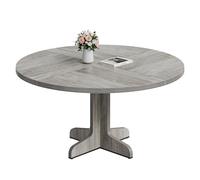 GarveeLife Table à Manger 120 Cm, Table Ronde, Table à Manger Bois, Table De Cuisine 4 à 6 Personnes, Convient Aux Salles à Manger Et Aux Cuisines, Gris