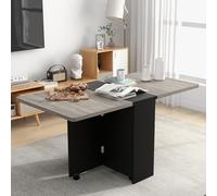 GarveeLife Table à Manger Pliable, Table De Cuisine pour Petits Espaces avec 2 Etagères De Rangement, pour Salle à Manger Cuisine, 120 x 75 x 60 cm, Gris