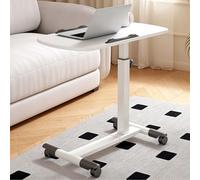 GarveeLife Table d'ordinateur Portable réglable en Hauteur avec roulettes, Table d'ordinateur Pliable pour lit et canapé, Plateau inclinable, Bureau Portable pour Bureau et Maison, Blanc