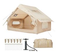 GarveeLife Tente Camping Gonflable 6 Places, 4 Saisons, Oxford 210D, 6 m² | Tente de camping gonflable familiale 6 places, installation rapide avec pompe, Oxford 210D, 4 saisons, randonnée, plage, 6 m²