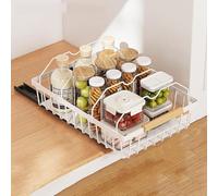 GarveeLife Tiroir télescopique extensible pour cuisine, organiseur de placard extensible, organiseur de placard de cuisine en métal coulissant tiroirs cuisine, garde-manger