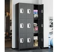 GarveeLife Vestiaire Métal 9 Portes Verrou 72" Ventilé