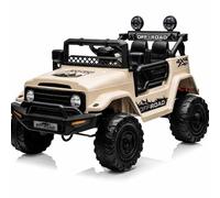 GarveeLife Voiture Enfant 12V Tout-Terrain Télécommande 3 Vitesses LED 3+ | Suspension à ressort, siège sécurisé, sans fil, lecteur MP3/USB