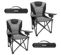 GarveeMore 2 Chaises Camping Pliantes 64cm, Dossier Rembourré, Charge 200kg