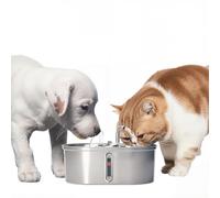 GarveeMore 3,2L Fontaine à Eau pour Chats, Automatique Fontaine à Eau en Acier Inoxydable avec fenêtre de Niveau d'eau, Filtre à Carbone Activé, USB Silencieuse Double Sortie Fontaines pour Chat et Ch