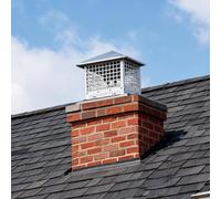 GarveeMore Chapeau de cheminée carré inox 304 robuste - Pare-pluie/vent + grille pare-étincelles, protection anti-oiseaux/animaux, pour conduit terre cuite extérieurérieur, pose facile - 12x12, Argent