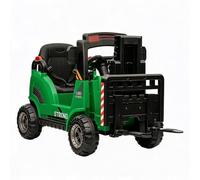 GarveeMore Chariot élévateur électrique Enfant 12V - Fourche Levante réglable + Palette - Télécommande parentale - Musique USB/MP3-2 Vitesses - Dès 3 Ans - Vert