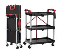 GarveeMore Chariot Utilitaire Pliable 3 Niveaux métallique, à roulettes