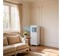 GarveeMore Climatiseur Mobile 7000 BTU 2,05 kW, Climatisation Portable Silencieuse 51dB pour 28m², Déshumidificateur 36L/J, Gaz R290 Kit Fenêtre et Télécommande, Cordon 1,8m, Design Blanc