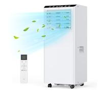 GarveeMore Climatiseur Mobile 9000 BTU (2,6 kW) avec Kit Fenêtre et Tuyau d'Évacuation, R290, Classe A, pour Pièces env. 25-35 m², Déshumidification, Télécommande Incluse, Blanc