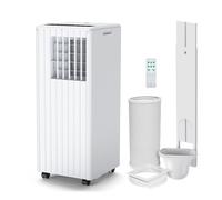 GarveeMore Climatiseur mobile 9000 BTU (2,64 kW) - Déshumidification 42 L/jour - Kit fenêtre 23-120 cm - Tuyau 150 cm - Télécommande - Blanc