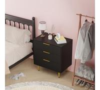 GarveeMore Commode Contemporaine Grand Volume - Coffre Salon Cannelé 6 Tiroirs - Corps Bois, Poignées Et Pieds Métal - pour Chambre, Entrée, Séjour - Blanc, Noir, Vert