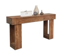 GarveeMore Console étroite 160 cm Style Ferme - Table d’entrée rectangulaire pour Hall/Couloir/Salon - Bois Massif - Meuble derrière canapé, Coloris Bois
