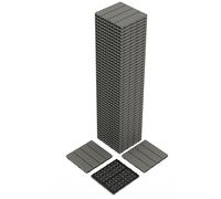 GarveeMore Dalles de terrasse composite clipsables 30 x 30 cm, antidérapantes & étanches, drainage intégré, pose sans outil - pour balcon/patio/piscine/jardin - Gris foncé - 48PCS/set
