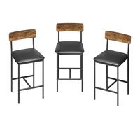 GarveeMore Ensemble Table De Bar avec 2 Tabourets, Table Haute Mange-Debout avec Rangement, Structure MDF Et Métal, Siège Rembourré PU Et Mousse, Style Rétro Vintage pour Cuisine Et Salon