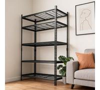 GarveeMore Étagère de Rangement métallique Robuste 5 Niveaux réglables, Rack autoportant antirouille, Frais Max 2200 LB, pour Garage/Cuisine/cellier/entrepôt/Cave - 48" L x 24" W x 72" H | 1 Pack