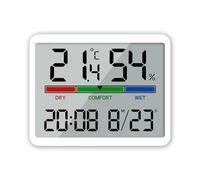 GarveeMore Hygromètre Magnétique Intérieur, Réveil Numérique Écran LCD | Heure, Date, Température & humidité intérieures, Peinture murale ou à poser, Pour chambre, salon ou bureau