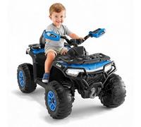 GarveeMore Jouet Quad électrique Enfant 12V Tout-Terrain - 2 Moteurs puissants - télécommande parentale - Suspension - phares LED - Musique sans Fil/USB - Batterie Rechargeable - 4 Roues - 3-8 Ans -