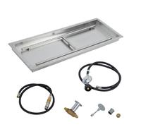 GarveeMore Kit brûleur gaz foyer extérieur rectangulaire acier inox