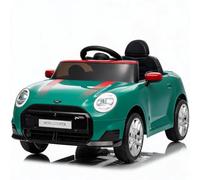 GarveeMore Mini sous Licence - Voiture électrique Enfant 12V, télécommande parentale 2,4G, 3-6 km/h, phares LED, Musique/MP3 USB, klaxon, Ceinture, Puissance 30 kg - Vert