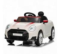 GarveeMore Mini sous Licence - Voiture électrique Enfant 12V, télécommande parentale 2,4G, 3-6 km/h, phares LED, Musique/MP3 USB, klaxon, Ceinture, Puissance 30 kg - Blanc