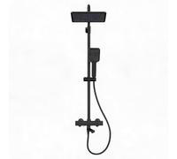 GarveeMore Mitigeur thermostatique de douche - Système pluie carré 25cm inox 304 - 3 modes - Sécurité 38°C - Pommeau et douchette 5 fonctions - Hauteur réglable - Bec baignoirette orientable - Kit