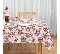GarveeMore Nappe de Noël rectangulaire imperméable en Polyester, Anti-Taches & essuyable, Effet déperlant, pour Table intérieur/extensionsérieur - 132 x 200 cm - Motif étoile de Noël - Couleur: