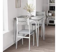 GarveeMore Optimisé pour Petits espaces - Ensemble Table à Manger 3 pièces pour 2 Personnes - Table carrée compacte MDF et 2 chaises rembourrées