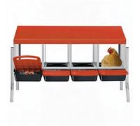 GarveeMore Pondoir poules 4 compartiments orange | disponible en 3 ou 4 compartiments，plateau amovible, couvercle optionnel, mural ou autoportant.