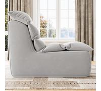 GarveeMore Pouf Poire Fauteuil Adulte Ergonomique avec Dossier, Mousse à mémoire de Forme Haute résilience - Base antidérapante - pour Lecture/Gaming, Salon Chambre Bureau - Couleur : Gris
